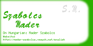 szabolcs mader business card